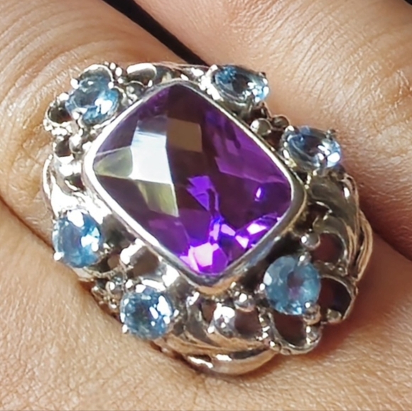 Nicky Butler Designer NB Sterling Silver 925 Purple Quartz Ring NWT Topaz Size 7 - Picture 1 of 9